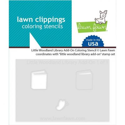 Lawn Fawn Stencil - Little Woodland Library Add-On